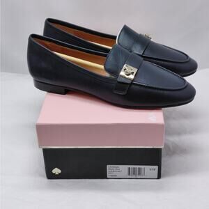 Kate Spade Womens Loafers Sz 8.5 Blue Preppy Work Classic Leather Comfort Flats